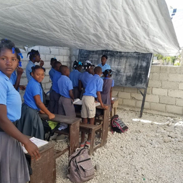 Grades 5-6 Meeting in school building without roof